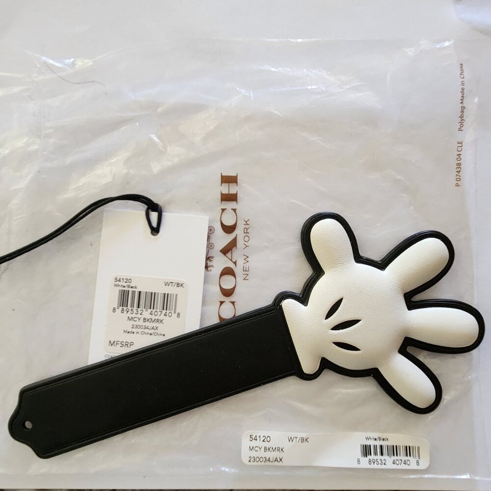 Coach X Mickey Disney Hand Bookmark #54120 Limited Edition